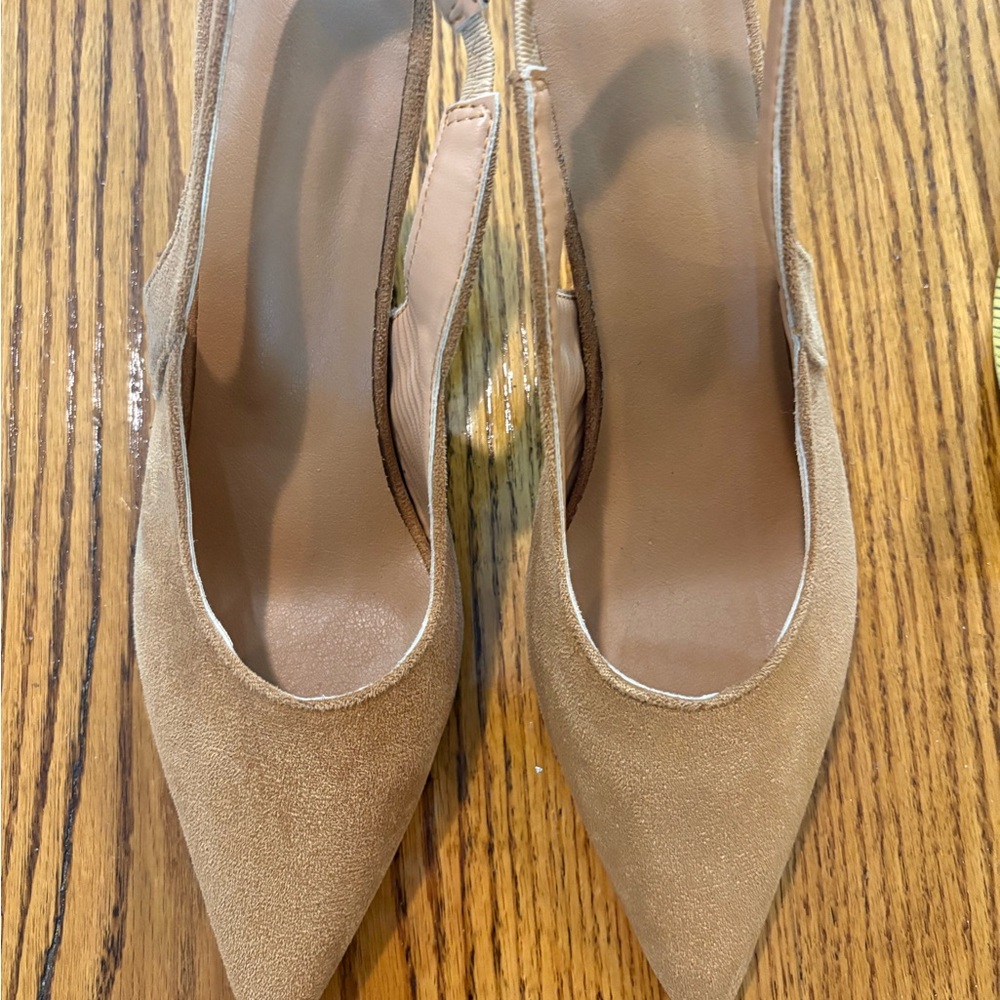 Elegant Tan Women's Slingback Kitten Heels